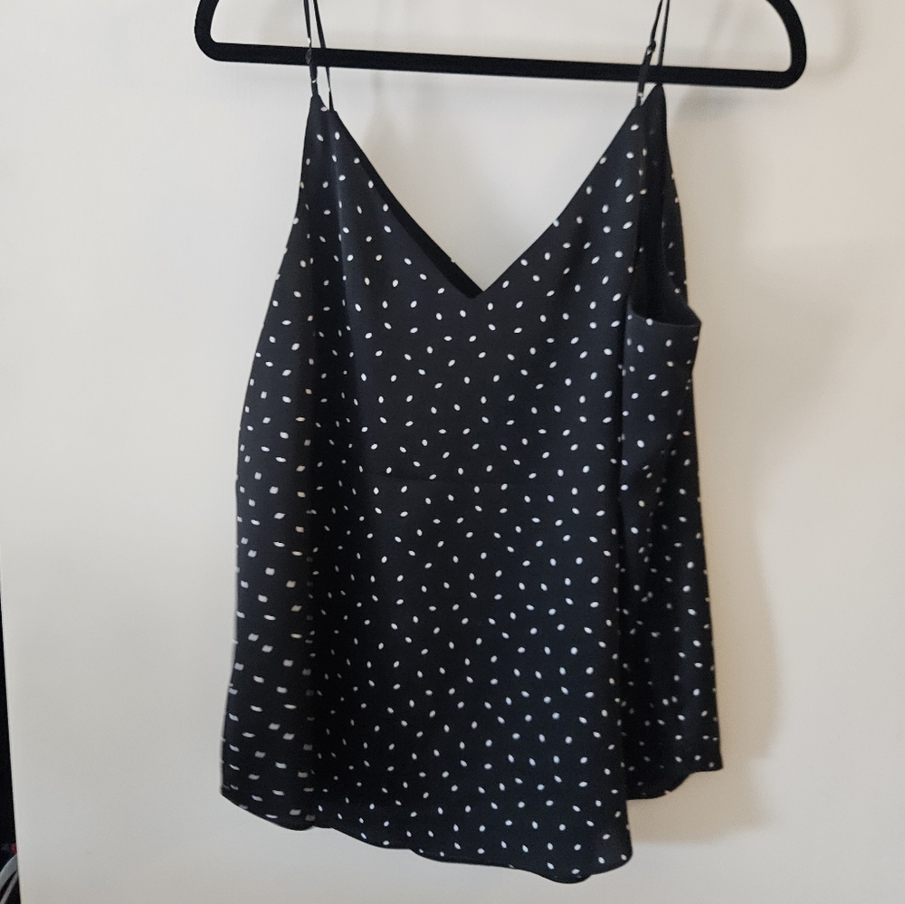 Express Black and White Fitted Camisole Tank Top